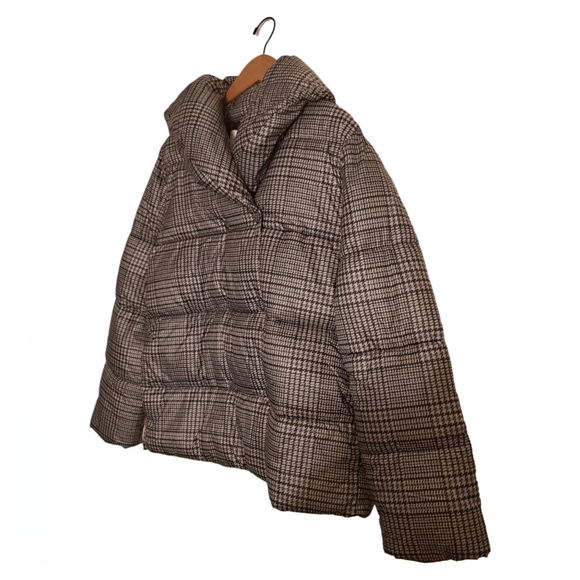 Jason Wu Gray Houndstooth Double Breasted Puffer Coat - Picture 6 of 8